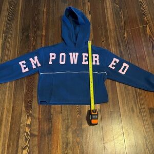 Old Navy Blue Hoodie with Pink Lettering